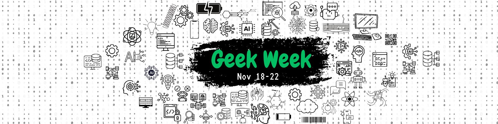 Decorative image advertising Geek Week 2024